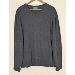 Eddie Bauer Cotton Cashmere V Neck Gray Pullover Sweater Mens Size XL
